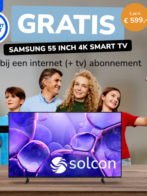 Solcon actie: Gratis Samsung 4K tv bij internetabonnement