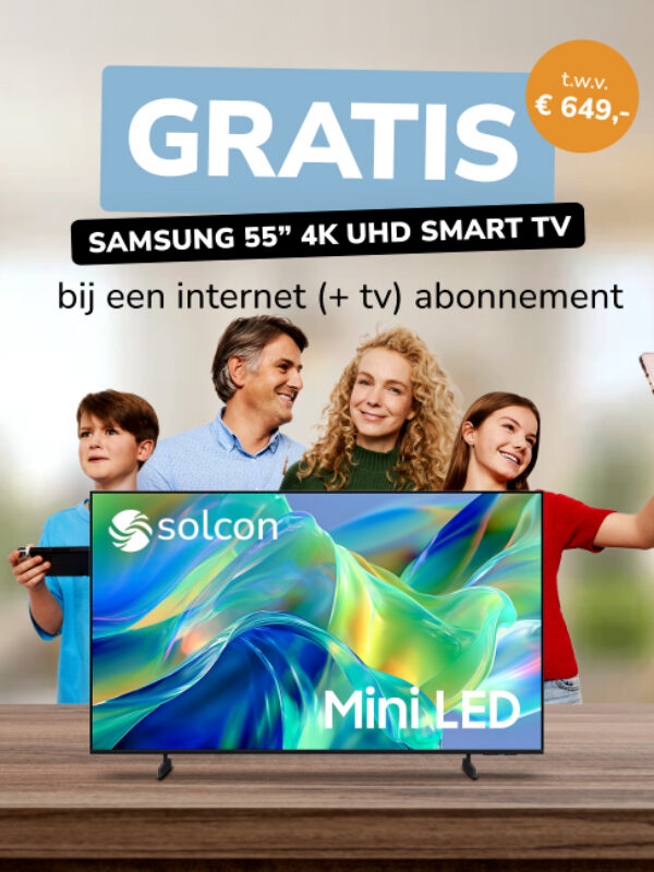 Solcon actie: Gratis Samsung Mini LED TV bij internetabonnement